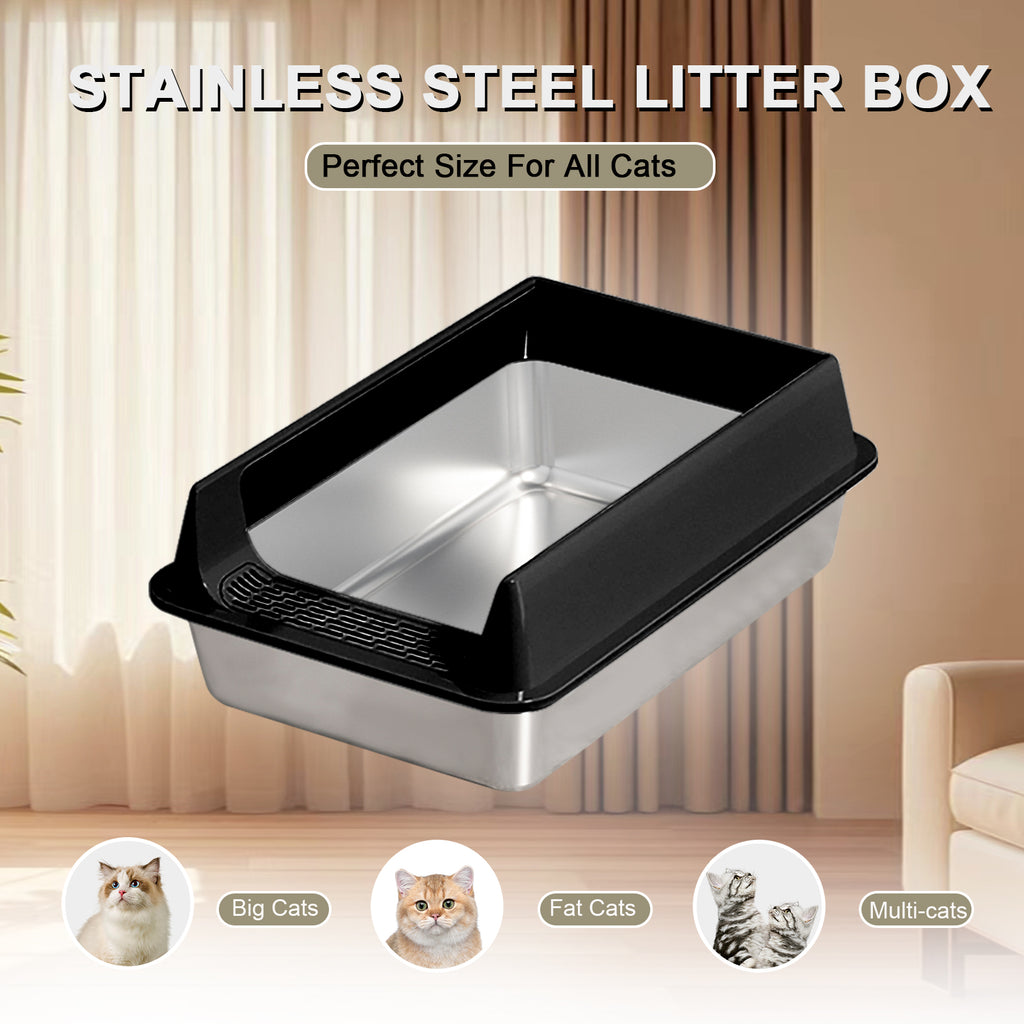 Extra Large Stainless Steel Cat Litter Box