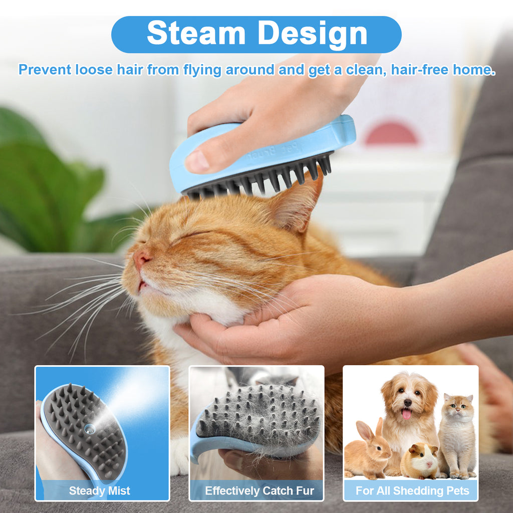 Steam Cat Brush for Shedding