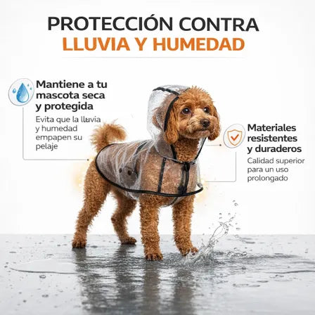 Impermeable traslucido para mascota