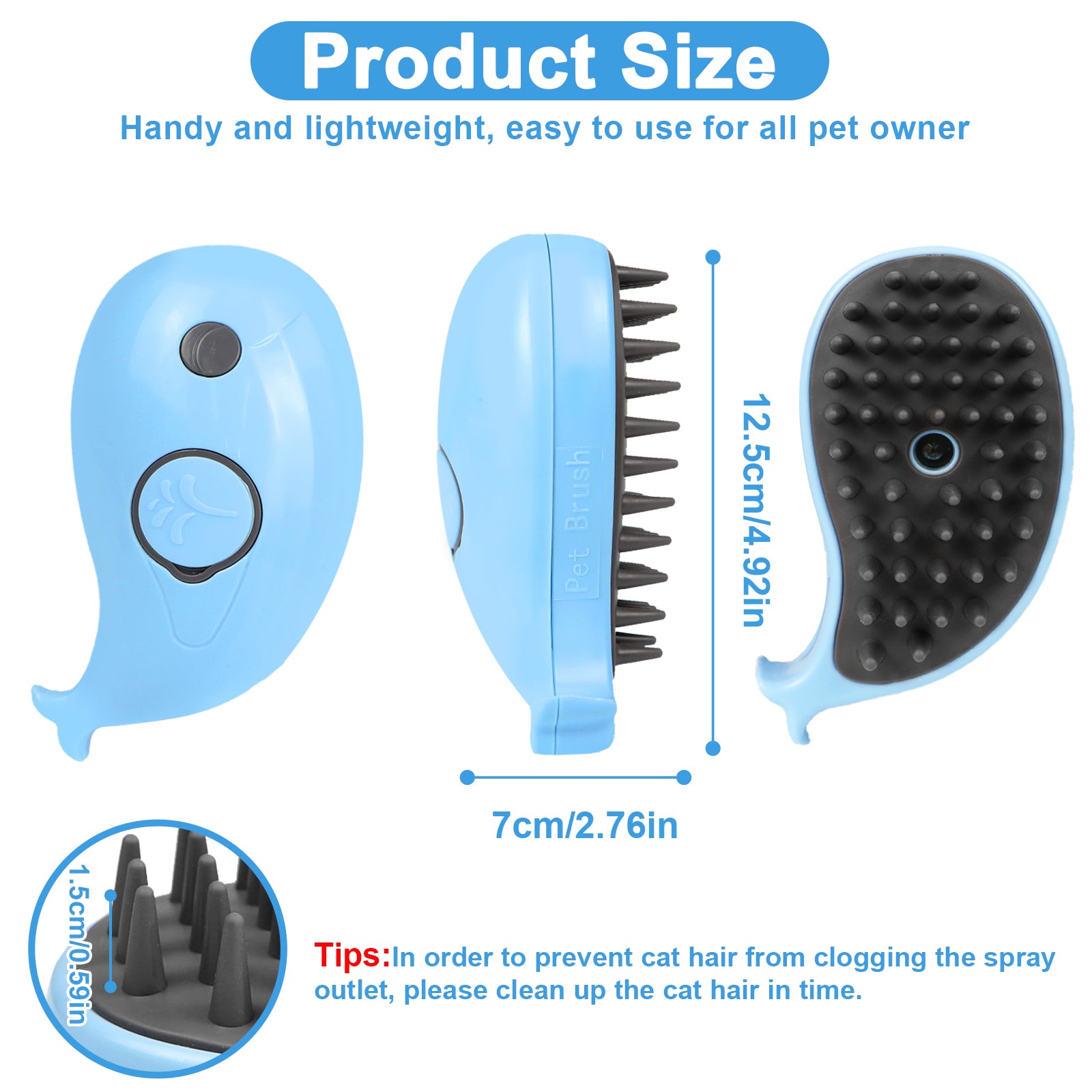 Steam Cat Brush for Shedding