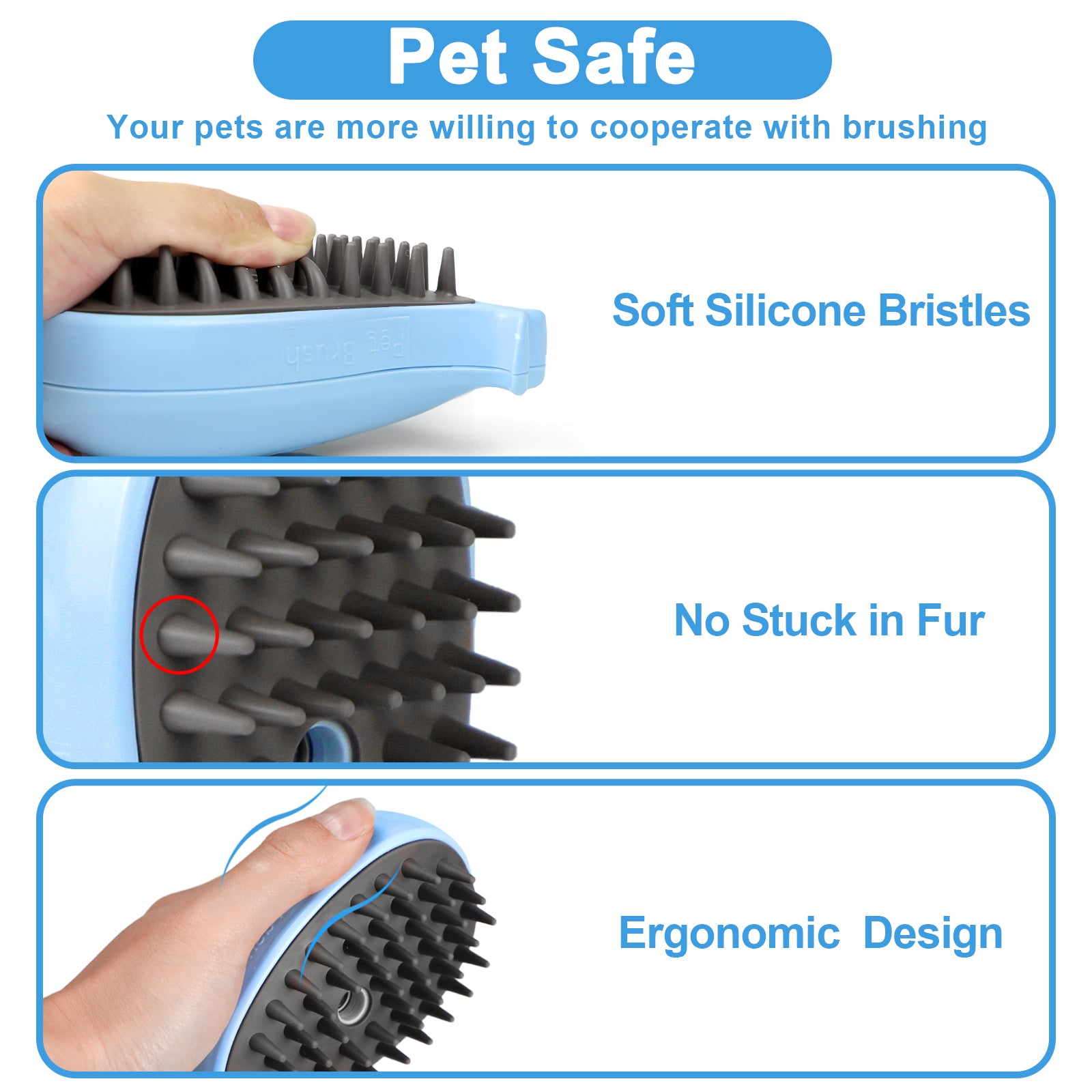 Steam Cat Brush for Shedding