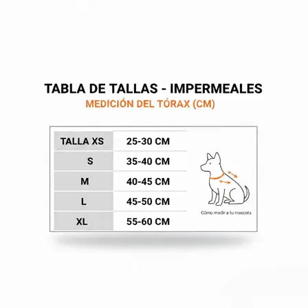 Impermeable traslucido para mascota