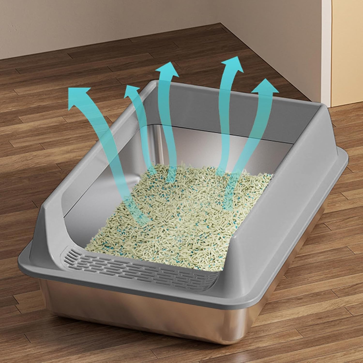 Arenera para Gatos con Base de Acero