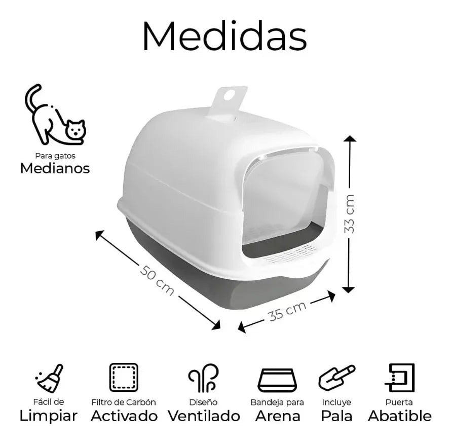 Caja de Arena Cerrada para Gatos