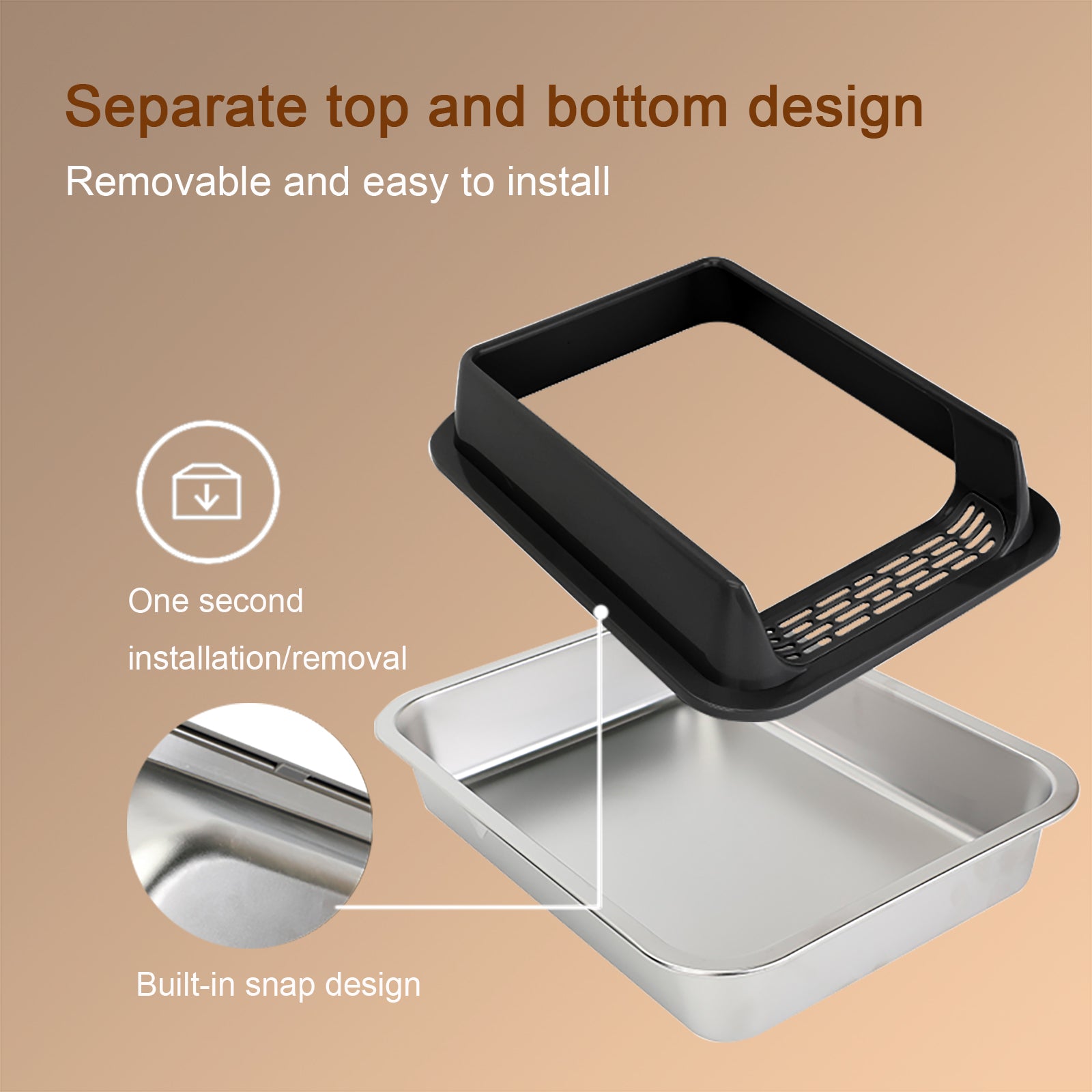 Extra Large Stainless Steel Cat Litter Box